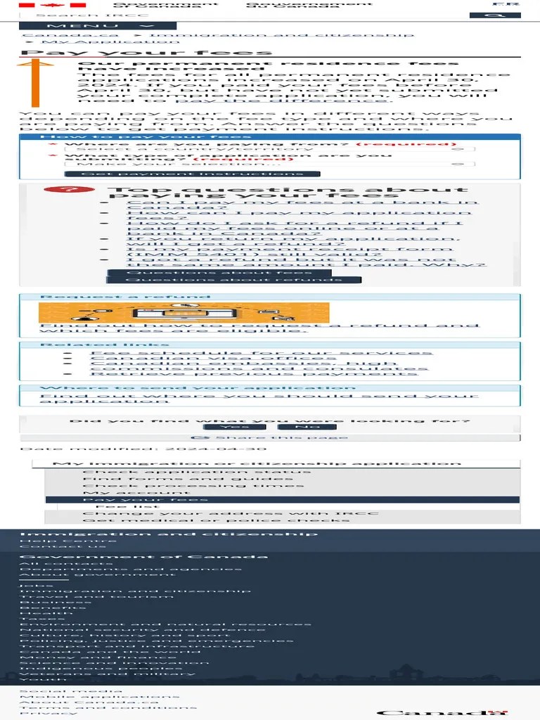 Pay Your Fees - Immigration And Citizenship | PDF