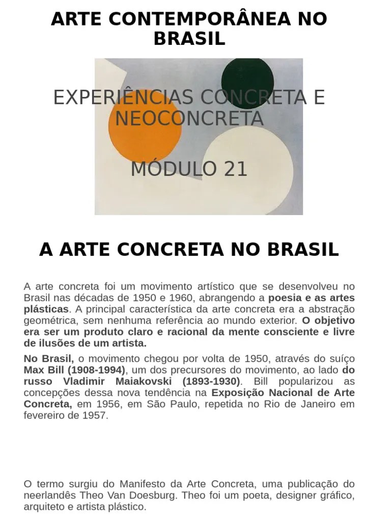 Arte Contemporânea No Brasil | PDF