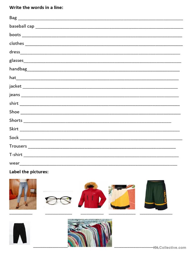 Clothes - Starters Level (Cambridge) | PDF