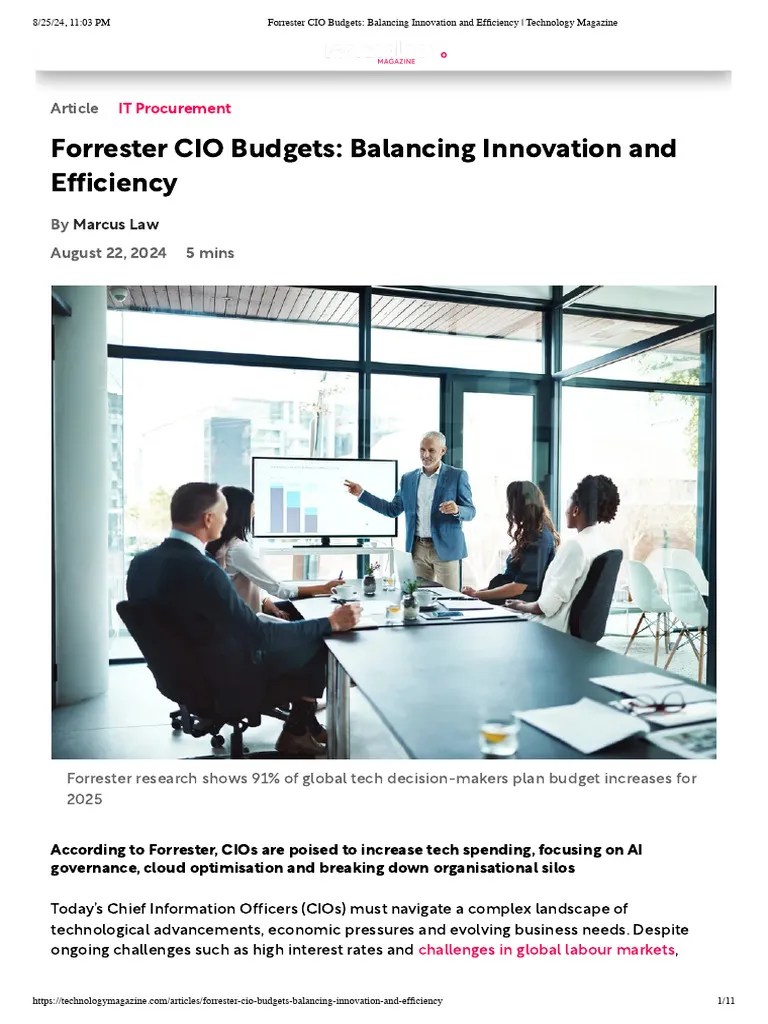 Forrester CIO Budgets - Balancing Innovation And Efficiency ...