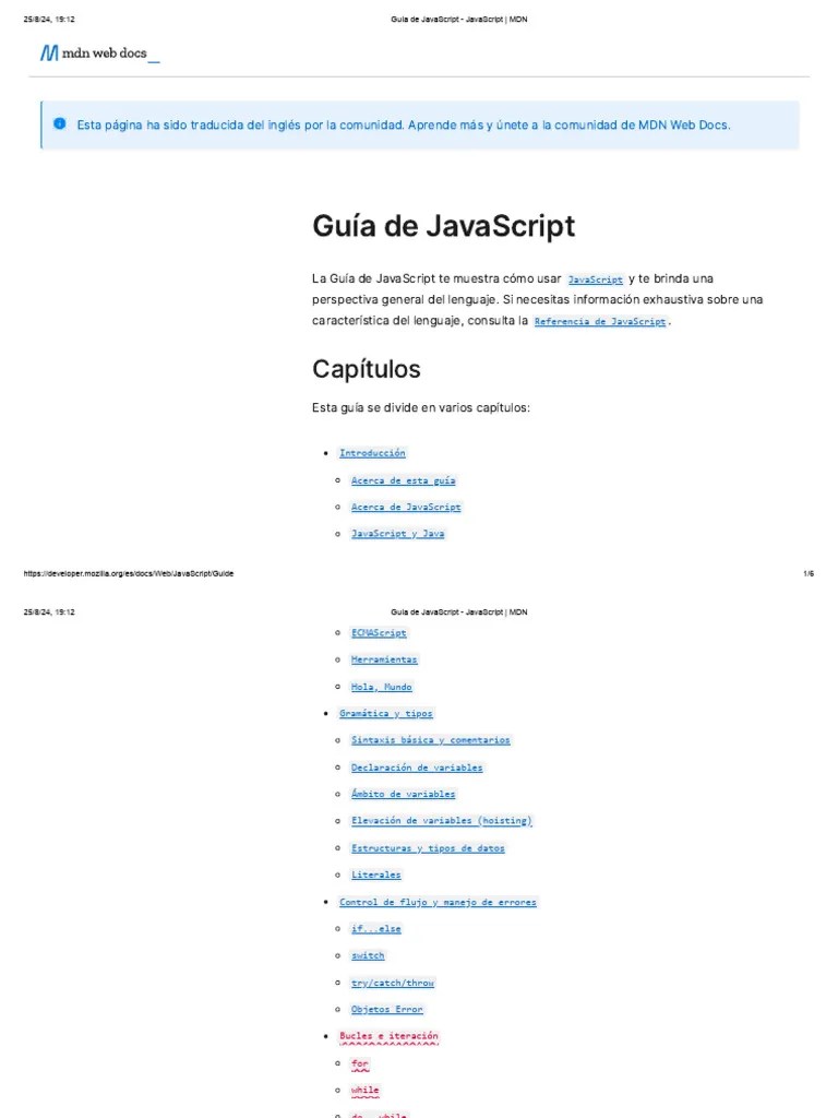 Guía De JavaScript - JavaScript - MDN | PDF