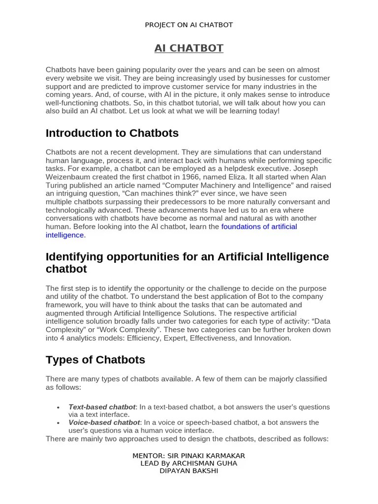 Ai Chatbot | PDF