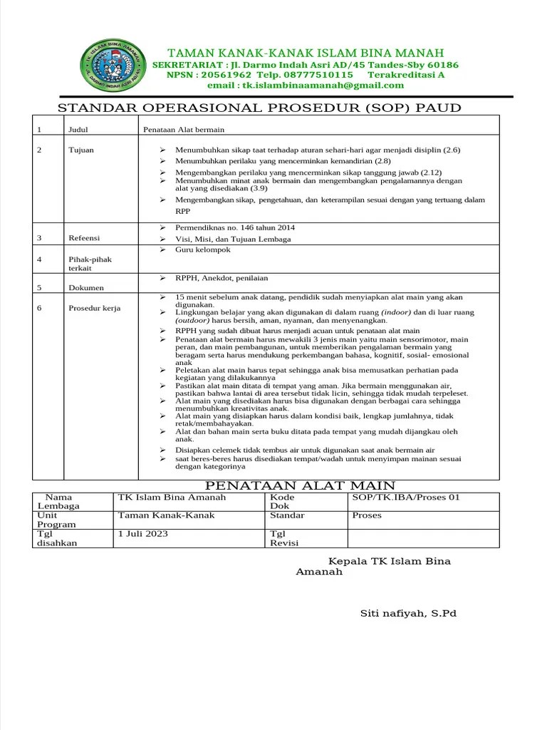 SOP Pembelajaran | PDF