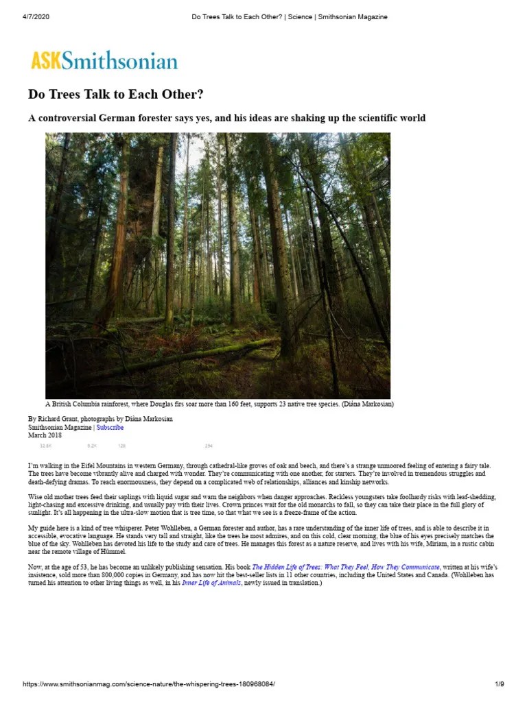 Do Trees Talk To Each Other_ _ Science _ Smithsonian Magazine | PDF