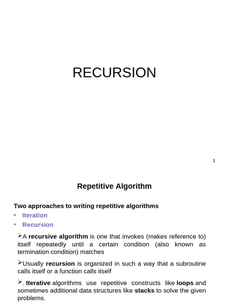 Recursion | PDF | Algorithms | Iteration
