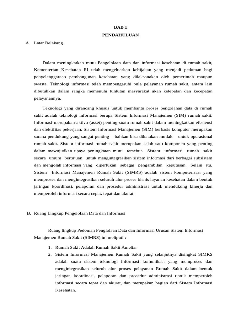Pedoman Pengelolaan Data Dan Informasi | PDF