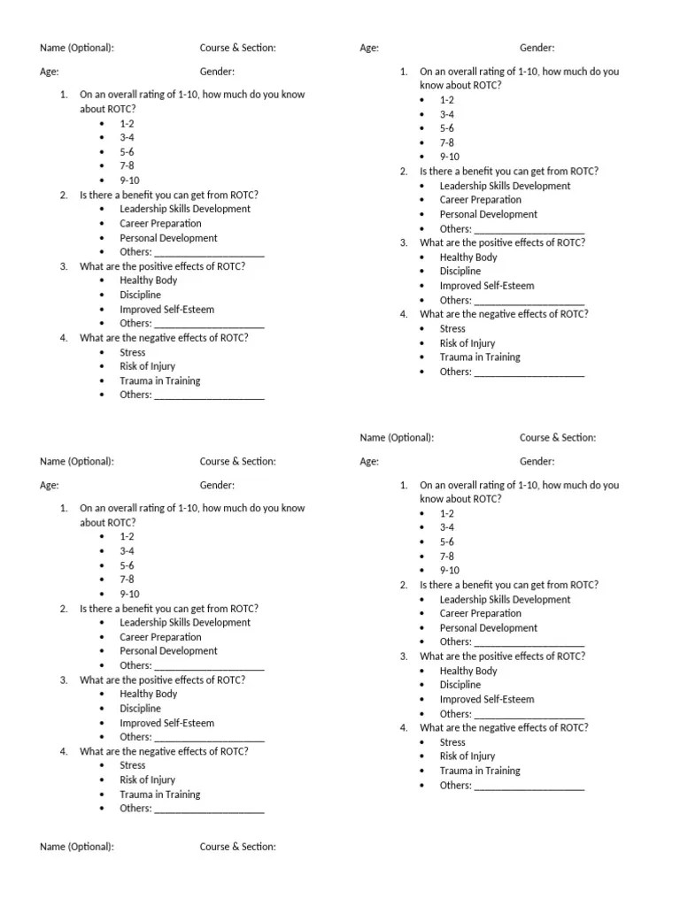 Survey Questions | PDF