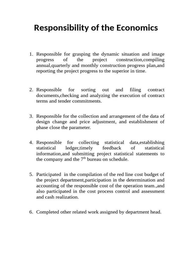 Responsibility Of The Quantity Surveyor | PDF