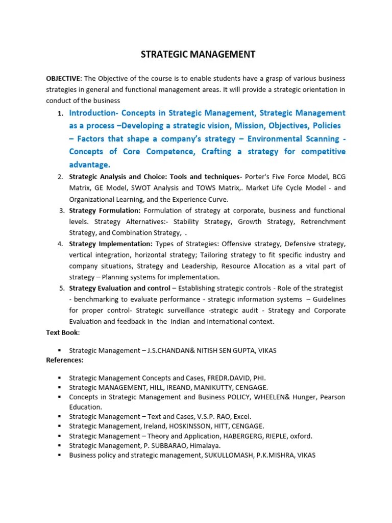 Strategic Management | PDF