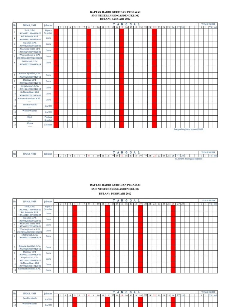 Check spelling or type a new query. Daftar Hadir Guru Pegawai