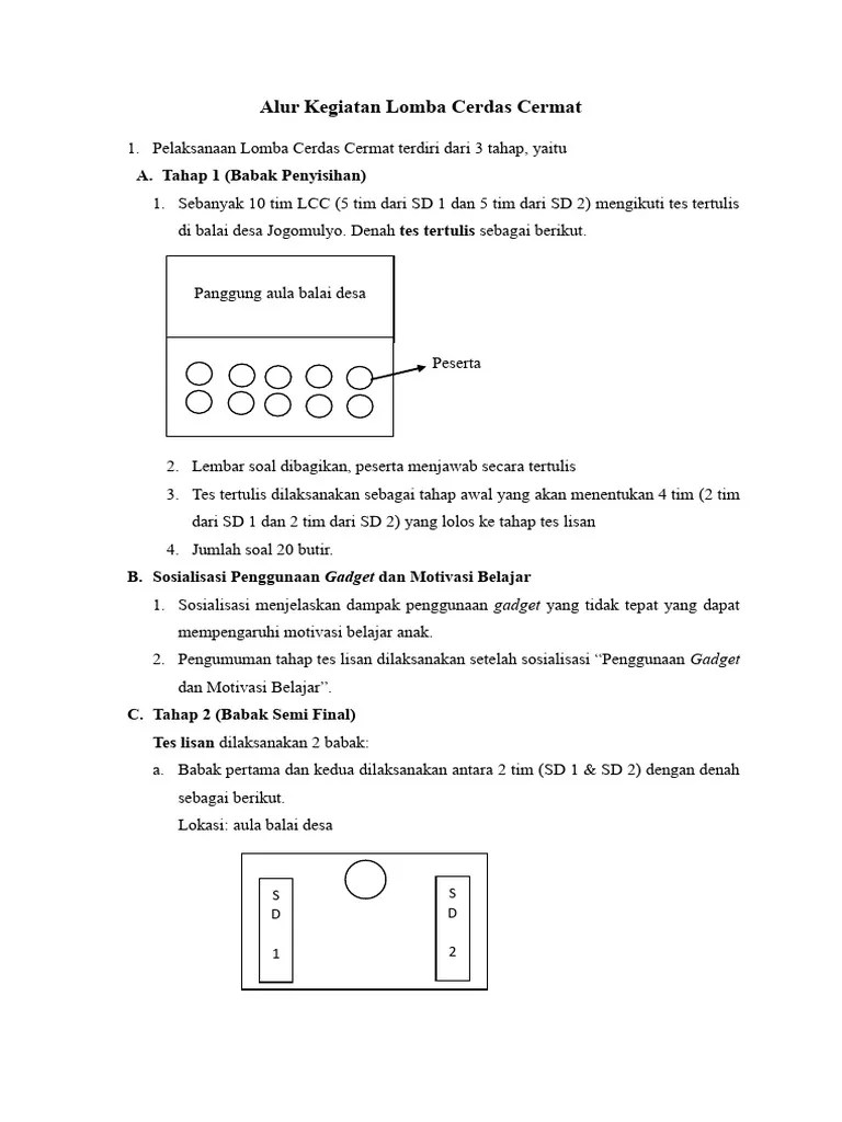 Alur Kegiatan Lomba Cerdas Cermat | PDF
