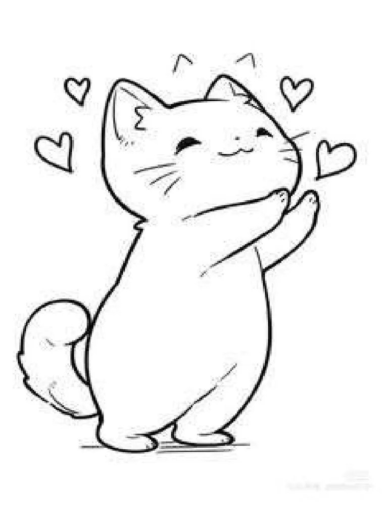 Gatinho Fofo Para Colorir | PDF