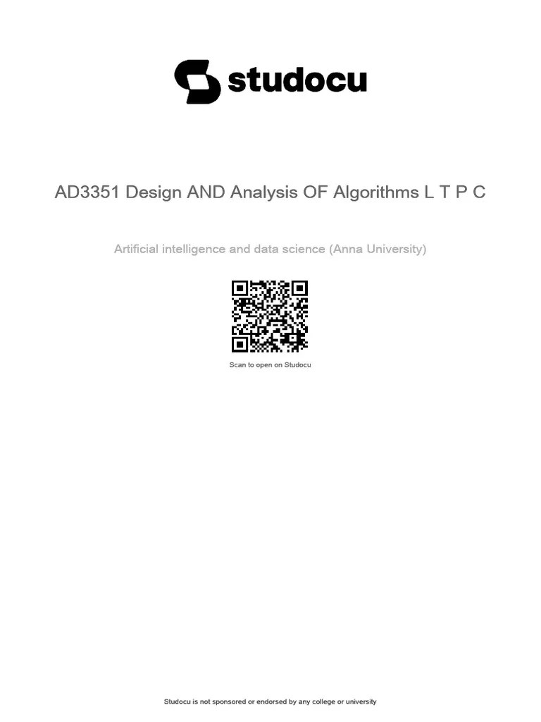 Ad3351-Design-And-Analysis-Of-Algorithms Syllabus | PDF | Dynamic ...