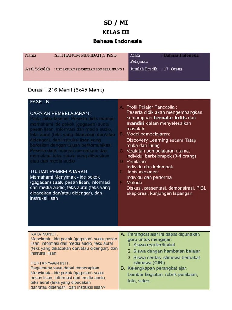 1.modul Ajar BI 1 | PDF