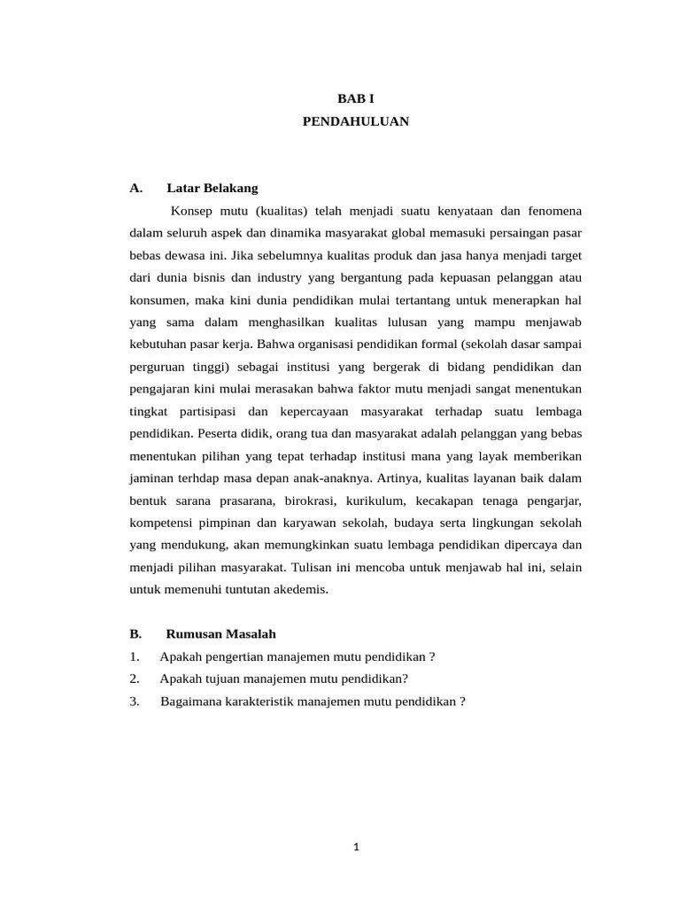 KONSEP MANAJEMEN MUTU PENDIDIKAN | PDF