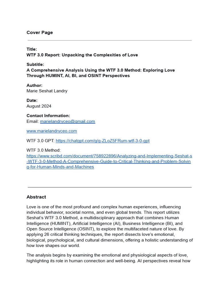 Wtf 3.0 report_ unpacking the complexities of love