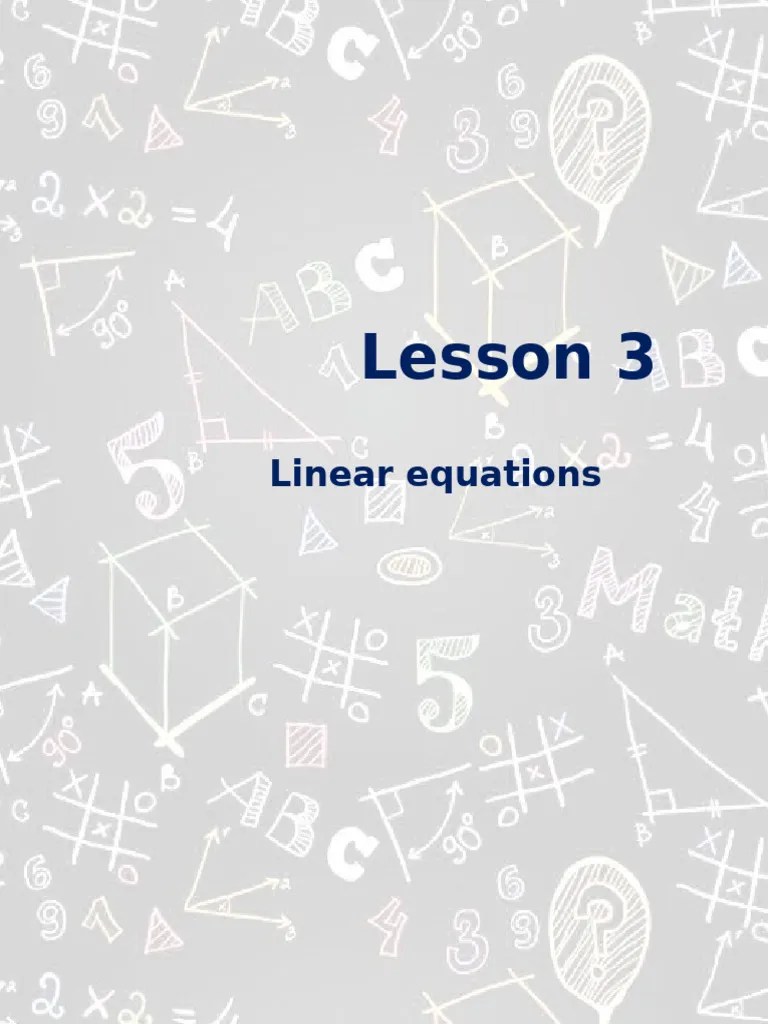Linear Equations | PDF | System Of Linear Equations | Equations