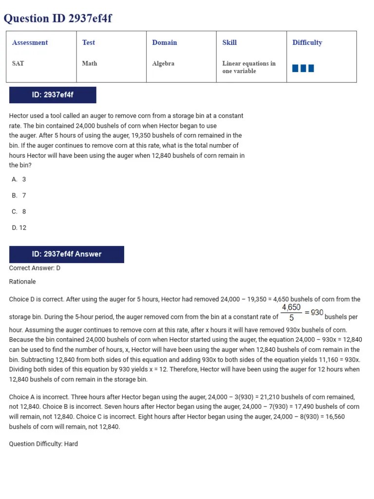 Linear Equations In One Variable (Hard) Answers | PDF