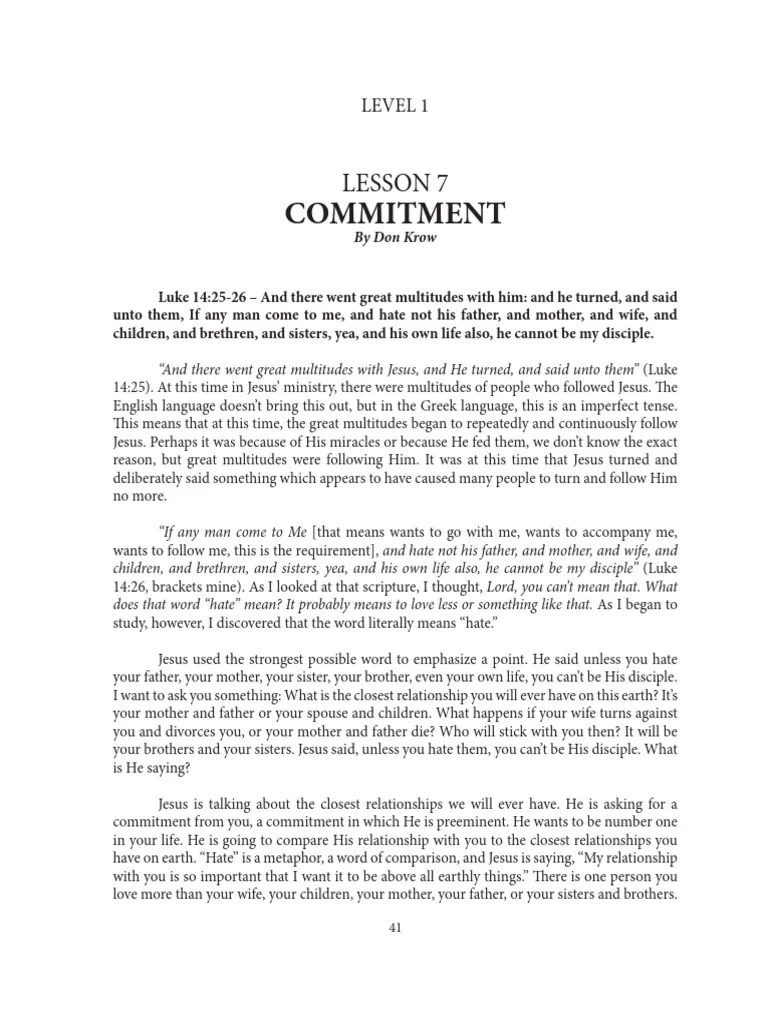 Discipleship Evangelism Study Guide Language English Level 1 Lesson 7 | PDF