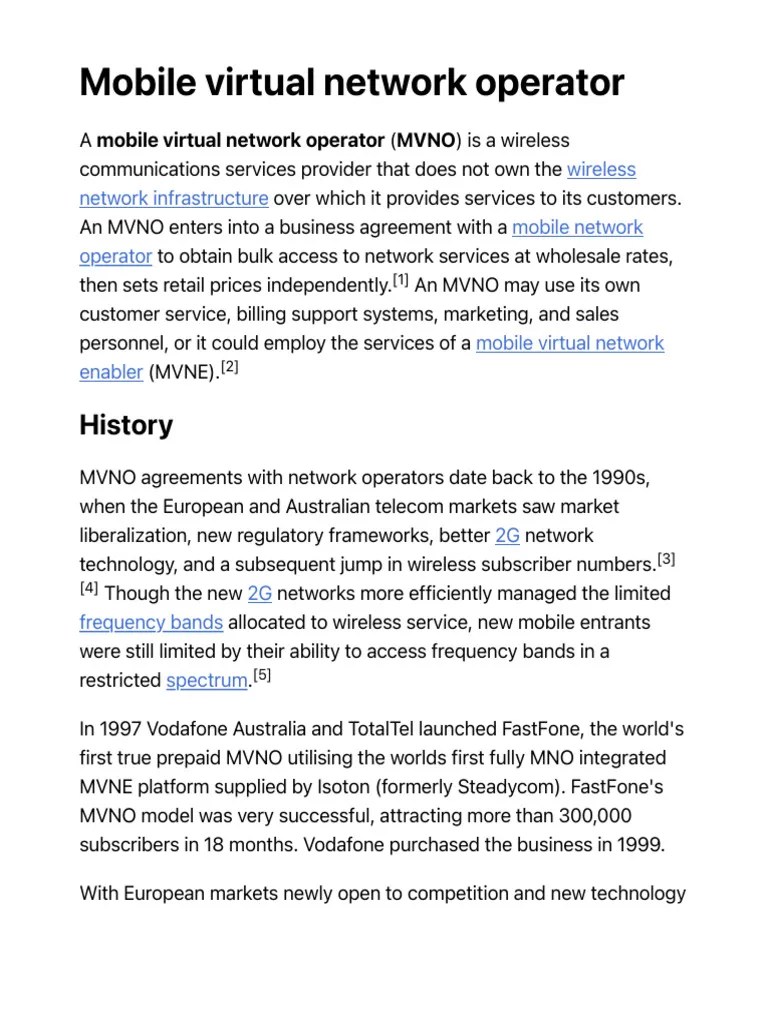 Mobile Virtual Network Operator | PDF