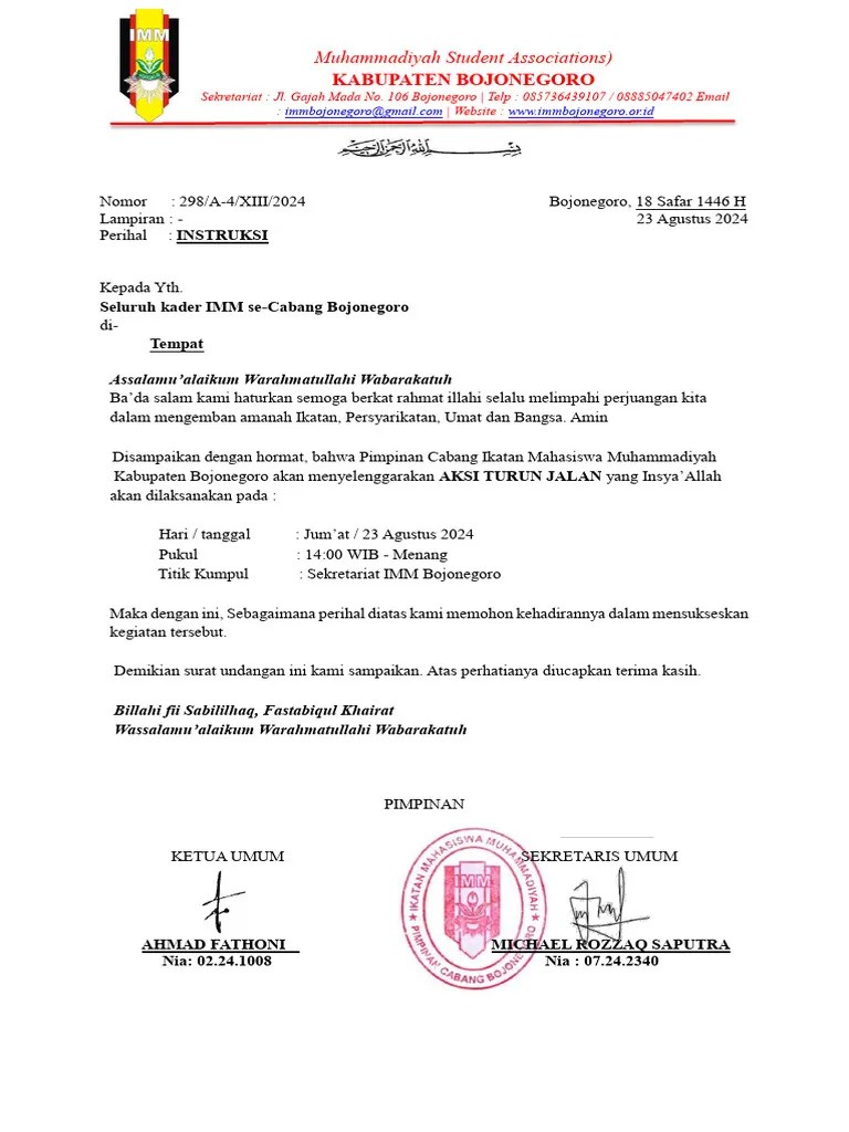 Surat Instruksi | PDF