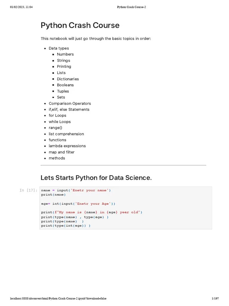 Python Crash Course-2 | PDF