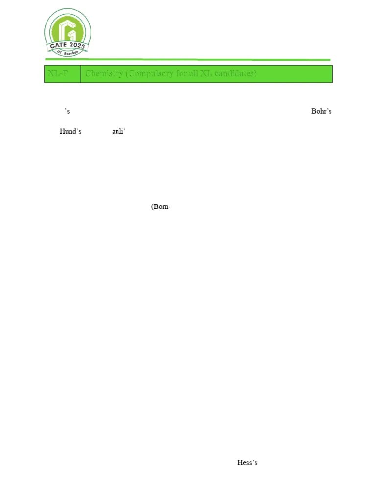 GATE - XL-P - 2025 - Syllabus | PDF