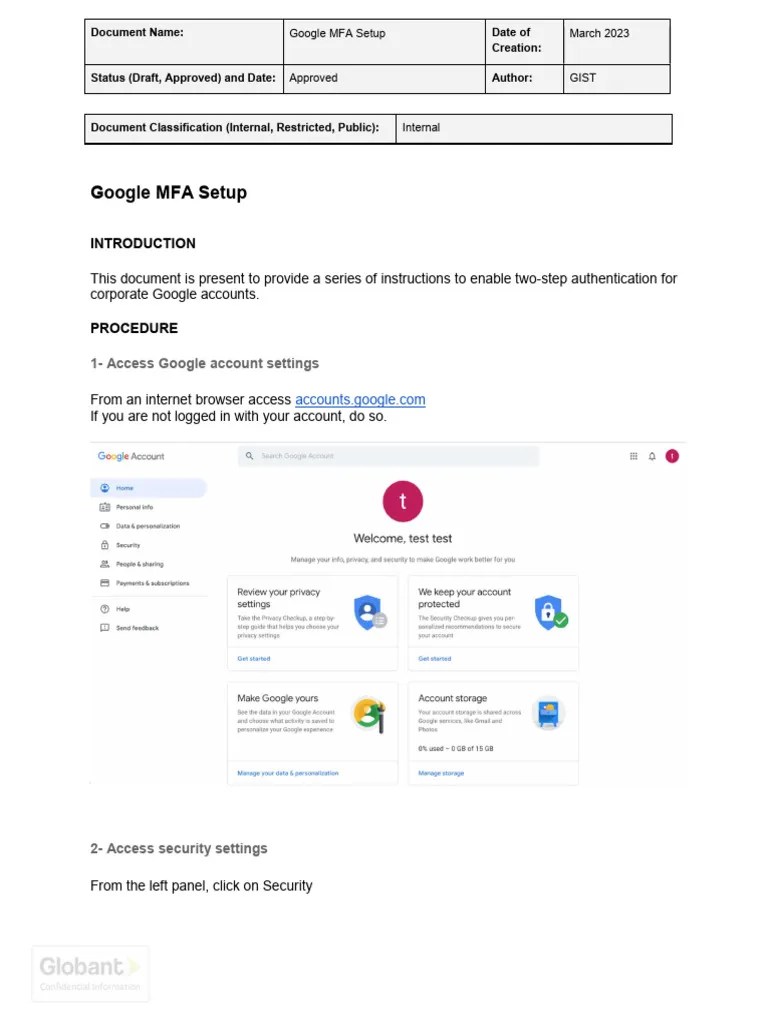 Google MFA Setup | PDF