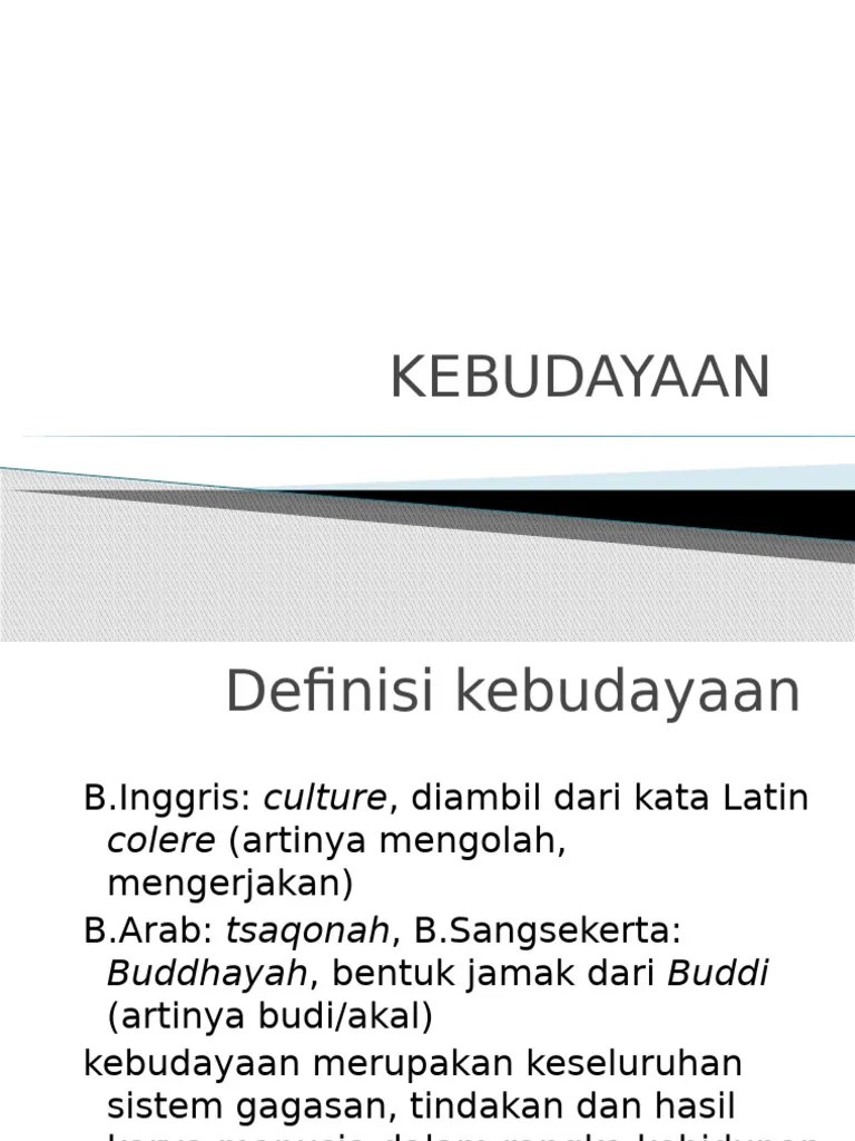 Pengertian Kebudayaan | PDF