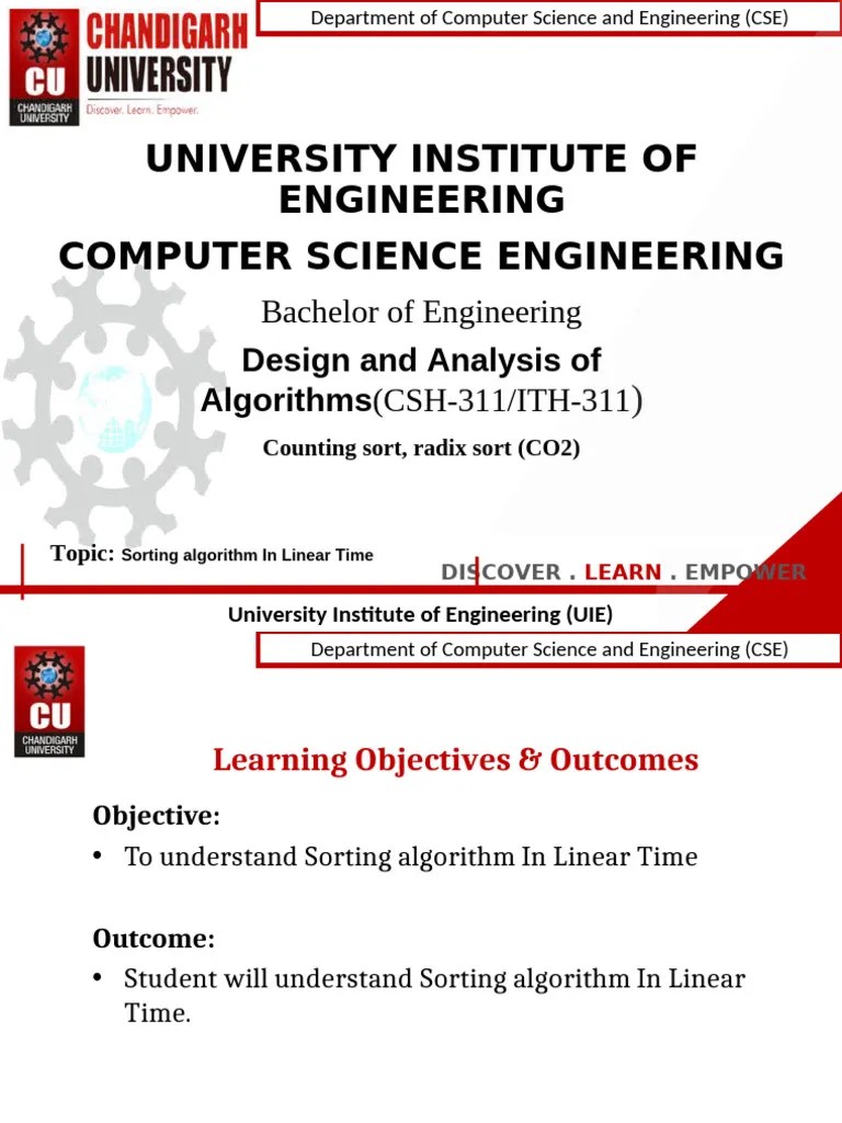 3.1 - Counting, Radix Sort-Sorting Algorithm In Linear Time | PDF