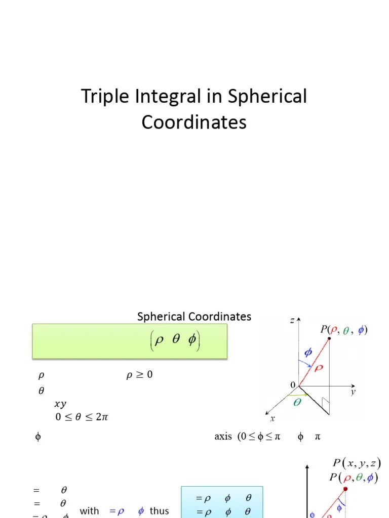 12.7 - Triple - Integrals - In - Spherical - Coordinates MAT271 | PDF