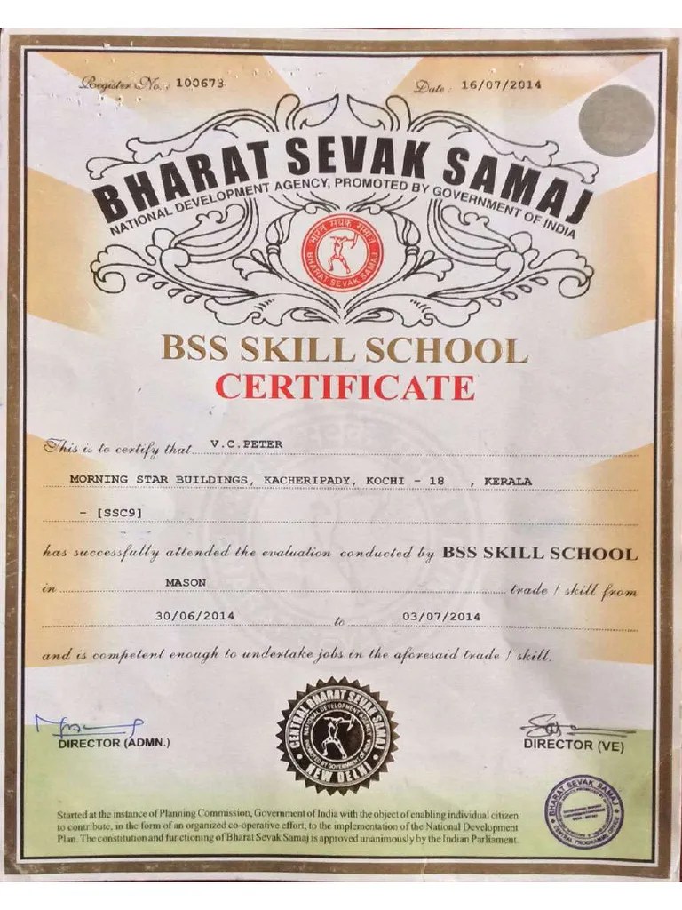 Skill Certificate | PDF