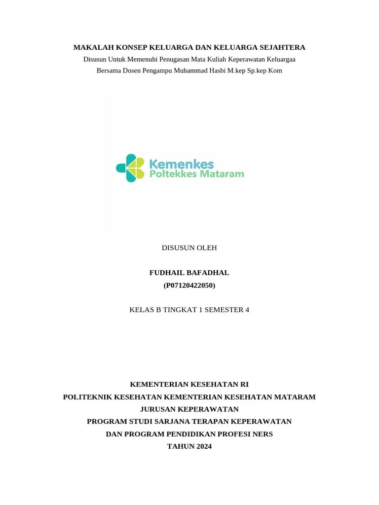 Makalah Konsep Keluarga Dan Keluarga Sejahtera | PDF