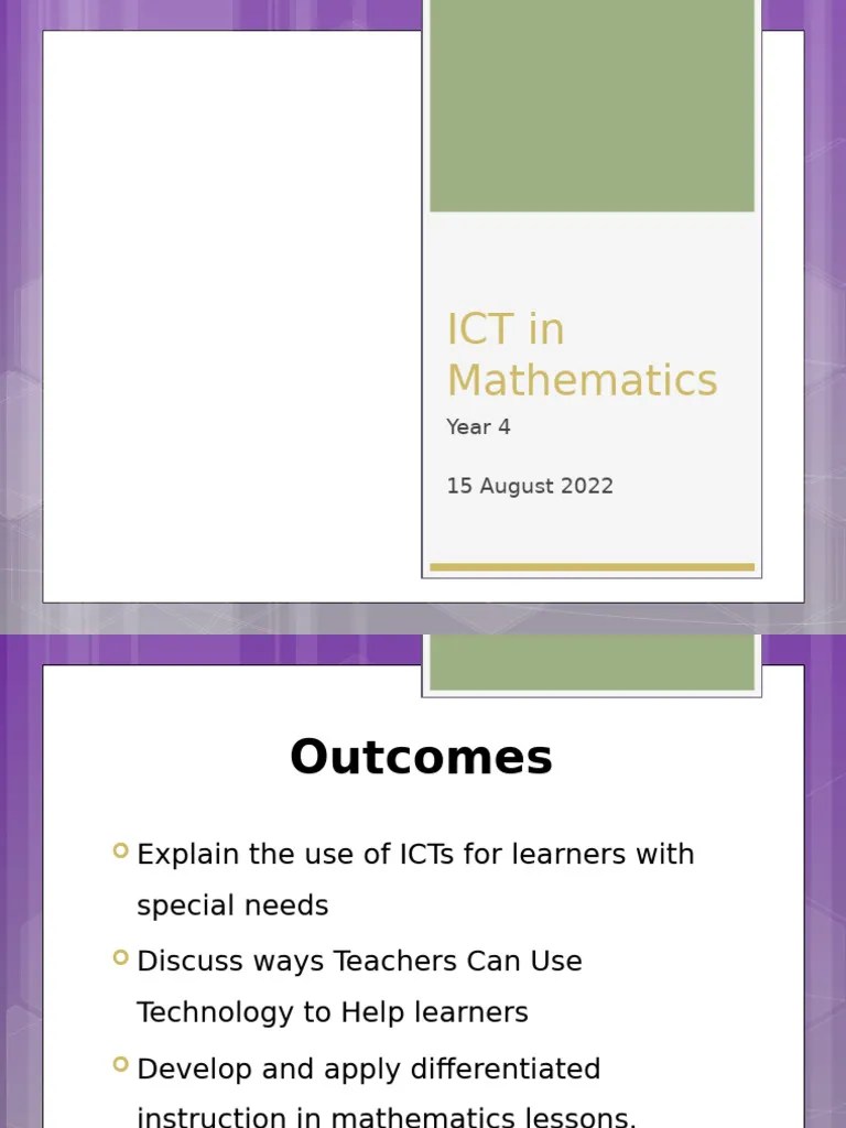 ICT In Mathematics | PDF