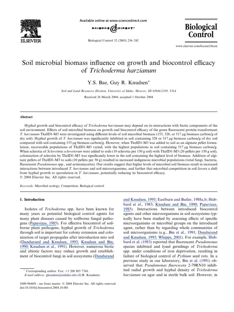 Soil Microbial Biomass Influence On Grow | PDF