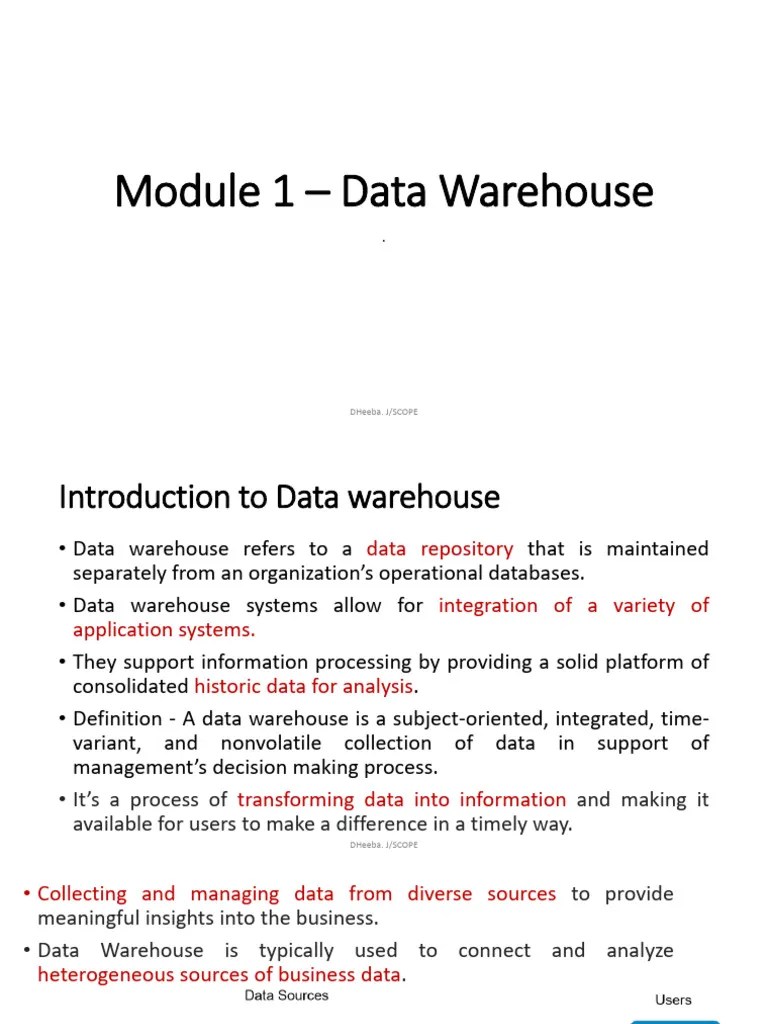 1-Introduction To Data Warehouse, Data Warehouse Models-15-07-2024 | PDF