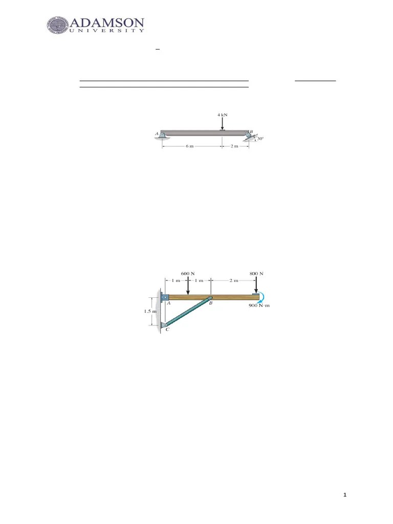 Problem Set No. 3 - Equilibrium And Support Reactions | PDF