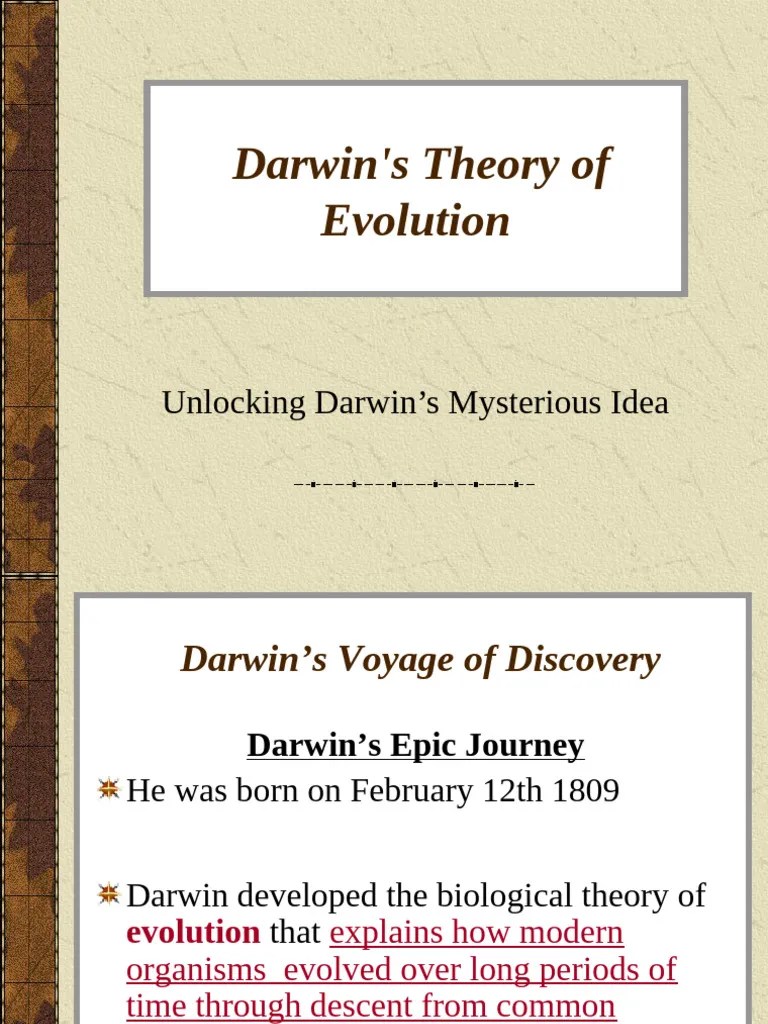 Ch 16 Notes Darwin S Theory Of Evolution 2012 2014 Pdf
