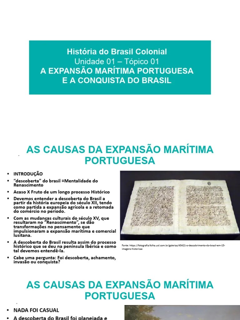 Historia Do Brasil Colonial Unidade 1 | PDF
