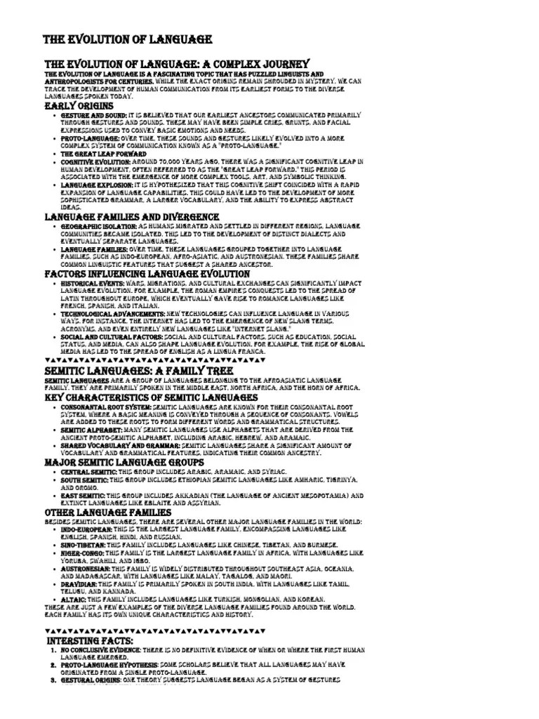 The Evolution Of Language | PDF