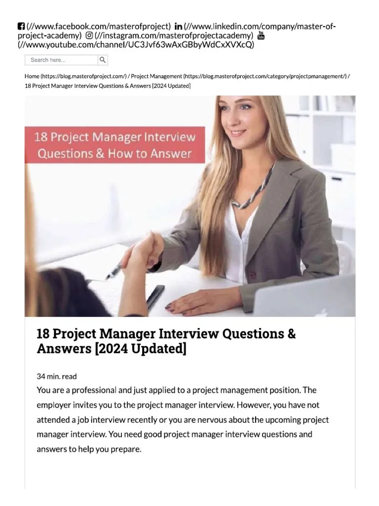 Project Manager Interview Questions | PDF