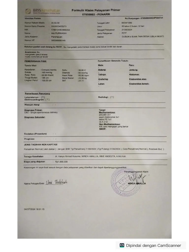 Klaim Persalinan Ny. Ika | PDF