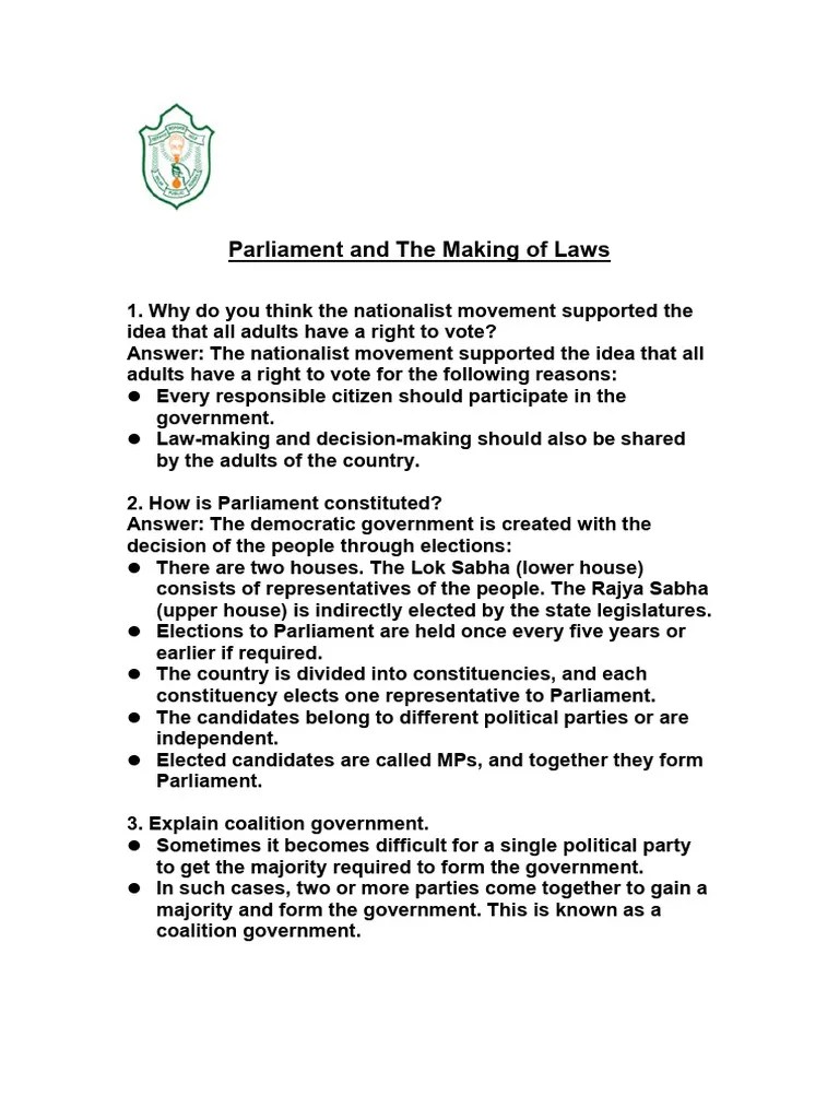 Parliament And The Making Of Laws | PDF