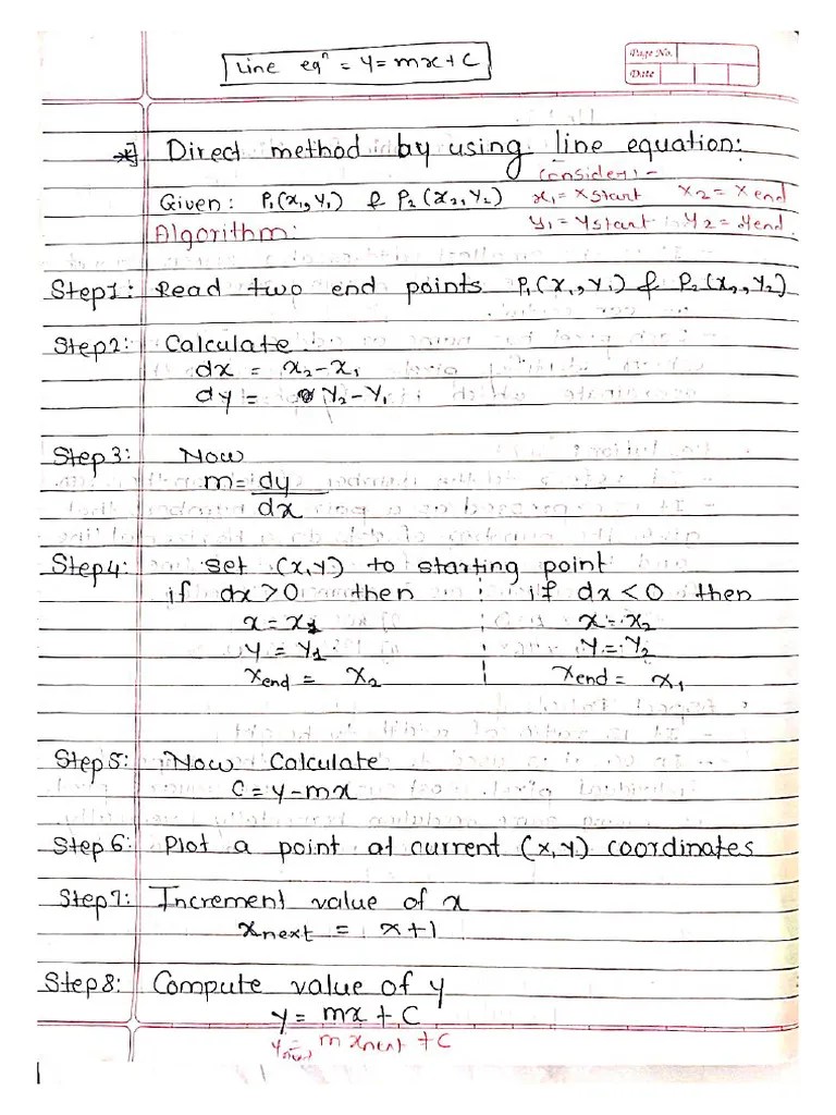 CG UNIT 1 (All Algorithms) | PDF | Algorithms | Algorithms And Data ...