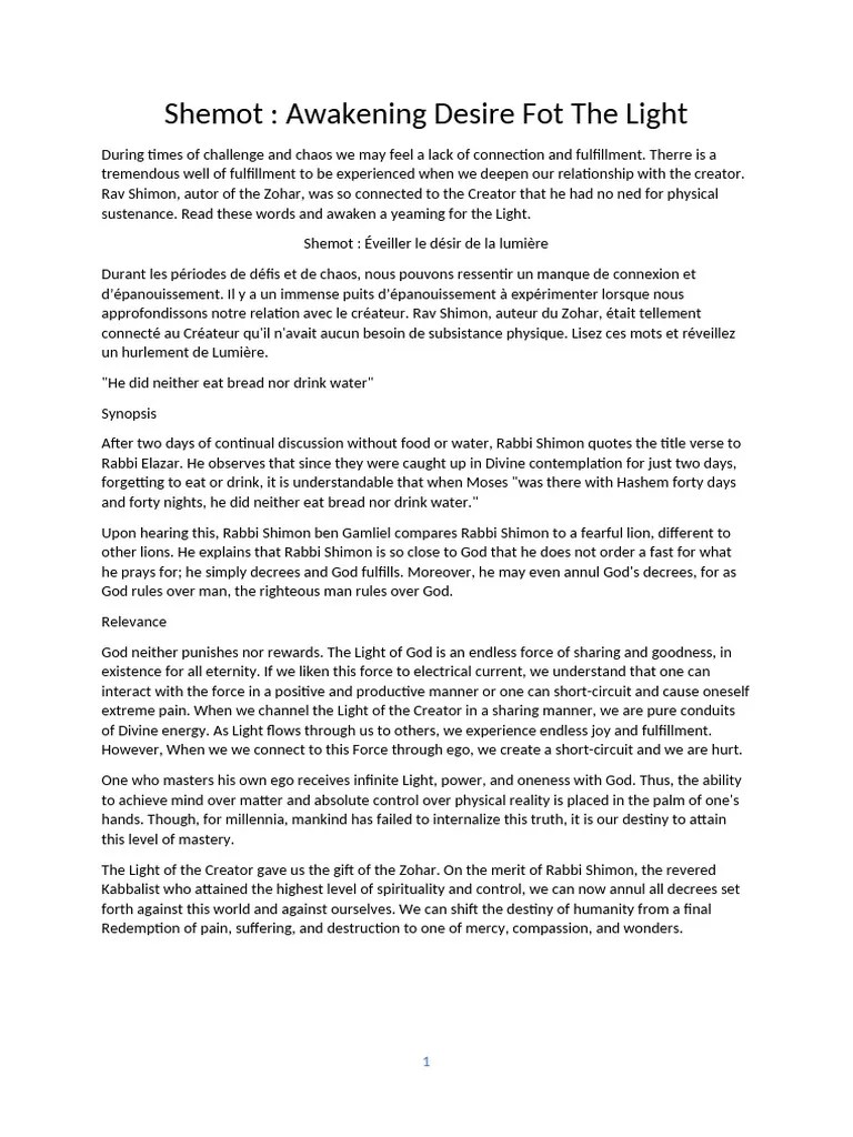 Eveiller Le Desir Pour La Lumiere 2p | PDF