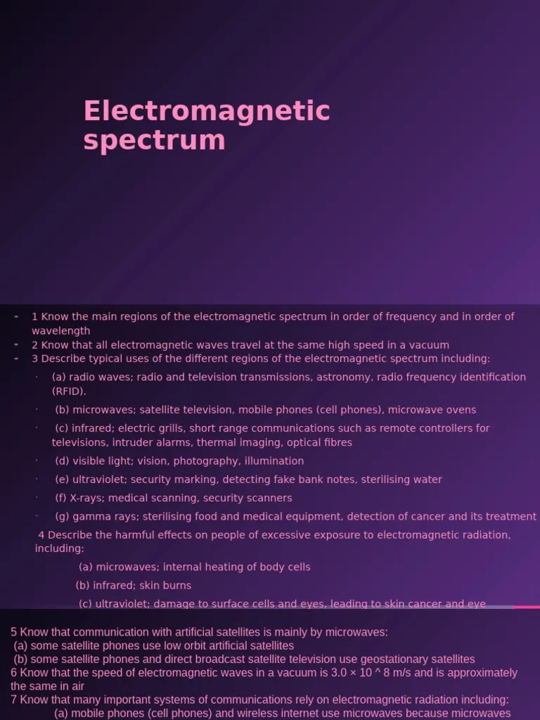 Electromagnetic Spectrum Igcse | PDF