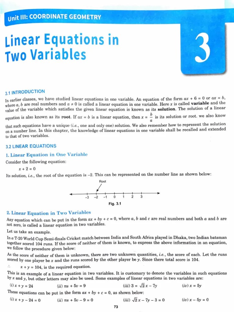 Linear Equations In 2 Variables - Practise Questions | PDF