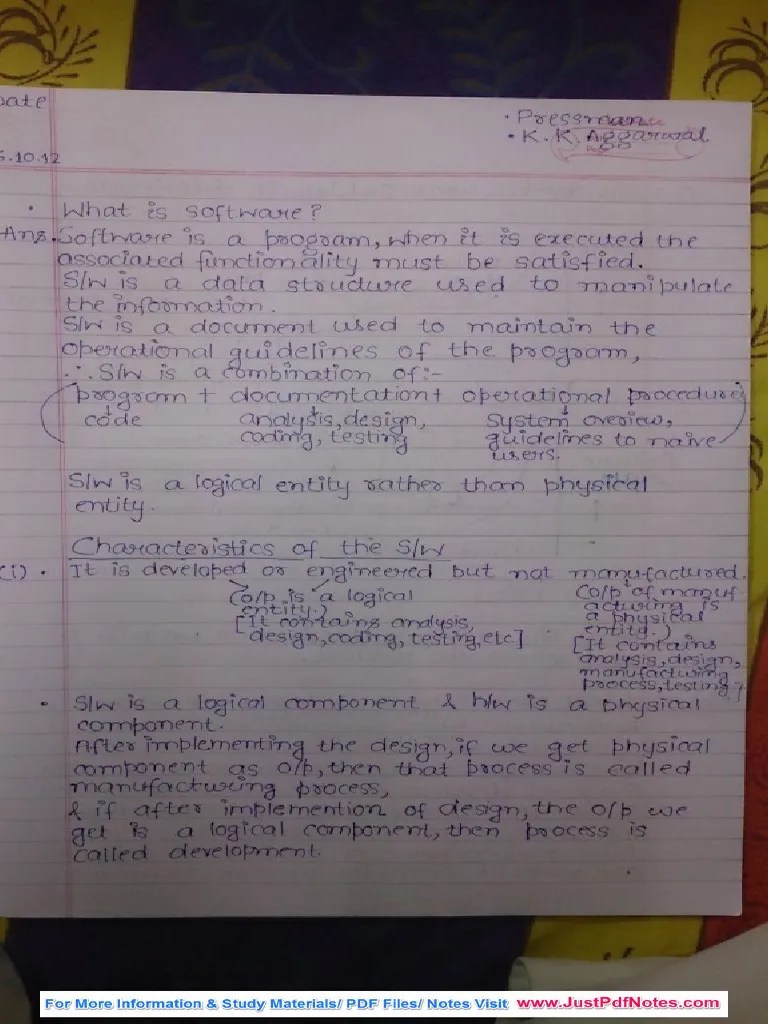 Software Engineering Hand Written Notes Made Easy | PDF