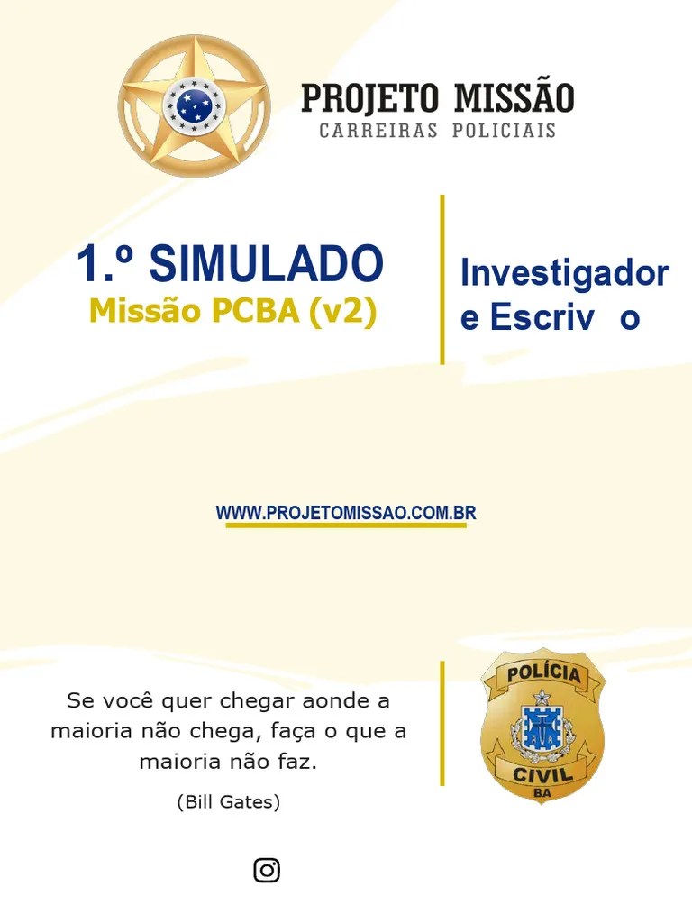 01-Simulado Missao Pcba V2 Investigador Escrivao | PDF