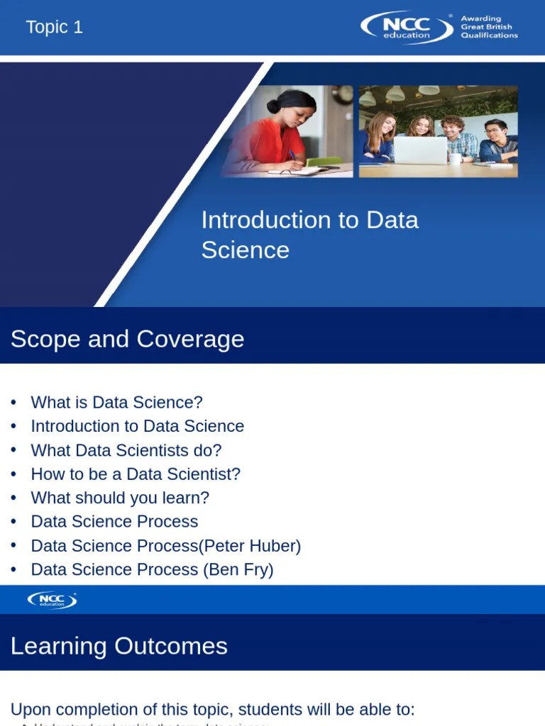 Topic 1 - Introduction To Data Science | PDF